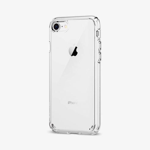 042CS20924 - iPhone SE Ultra Hybrid case in rose crystal showing the back